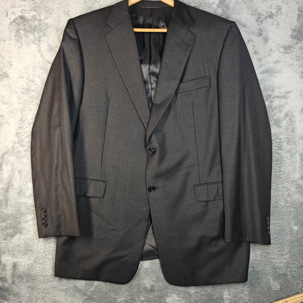 Loro Piana Hickey Freeman Blazer Mens 44R Charcoal Super 120s Wool Sport Coat